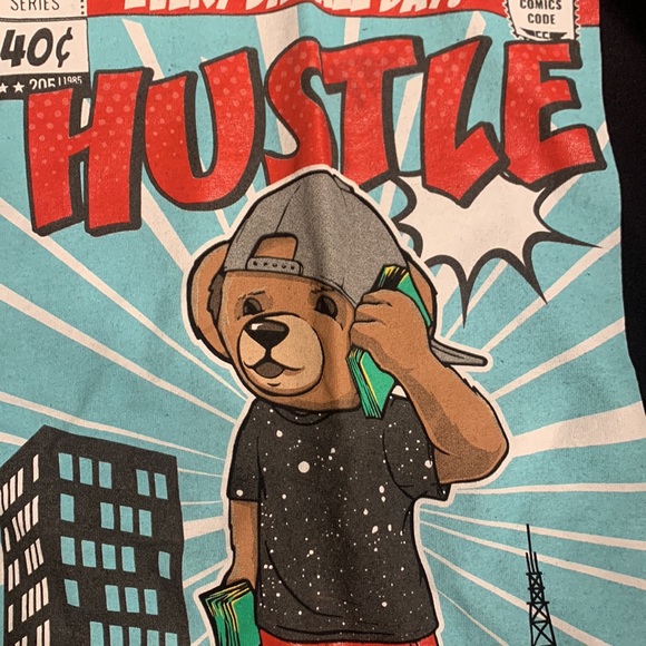 Bailey Apparel “Hustle” men’s large black bear tee - Picture 6 of 8